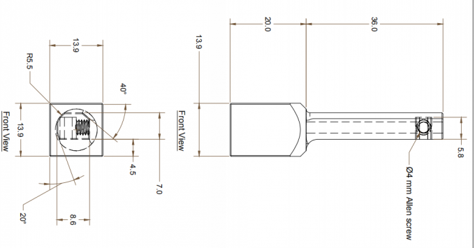 ISO9001 Certified 56.0mm Length Diamond Tool Holder 2