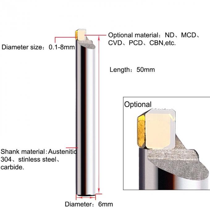 6mm Shank MCD Diamond End Mill Cutting Tools 1