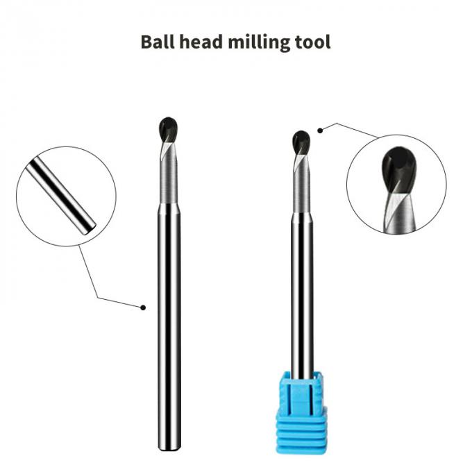 High Hardness Ball Nose 1.0mm PCD Milling Tools 0